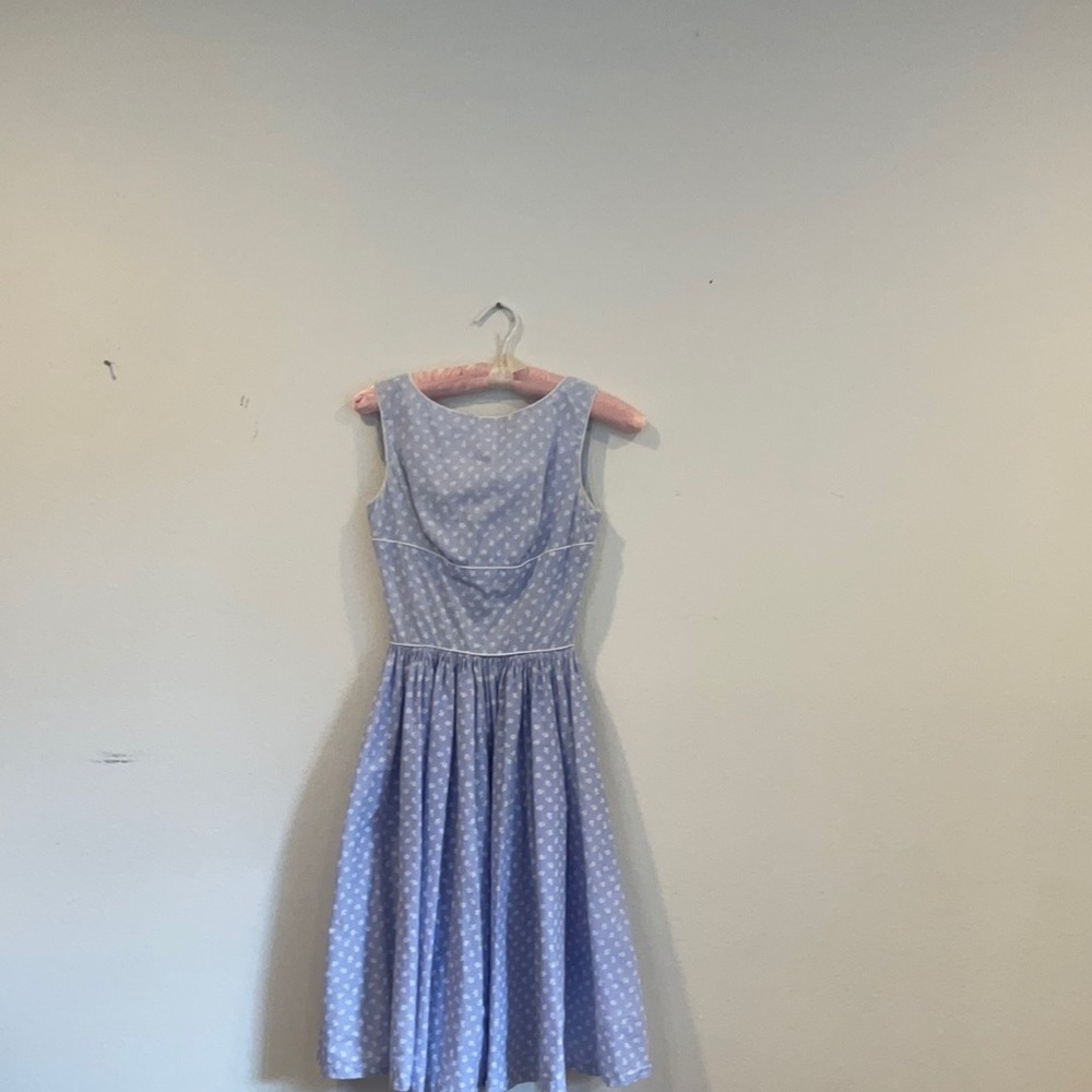 Vintage, spring of 1961 blue and white dress